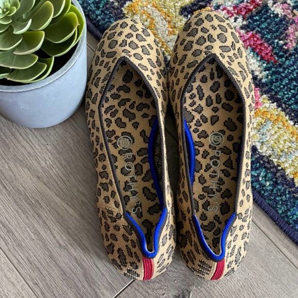 COPY - Rothys spotted leopard print round toe size 9 flat woman’s shoes - Picture 11 of 12